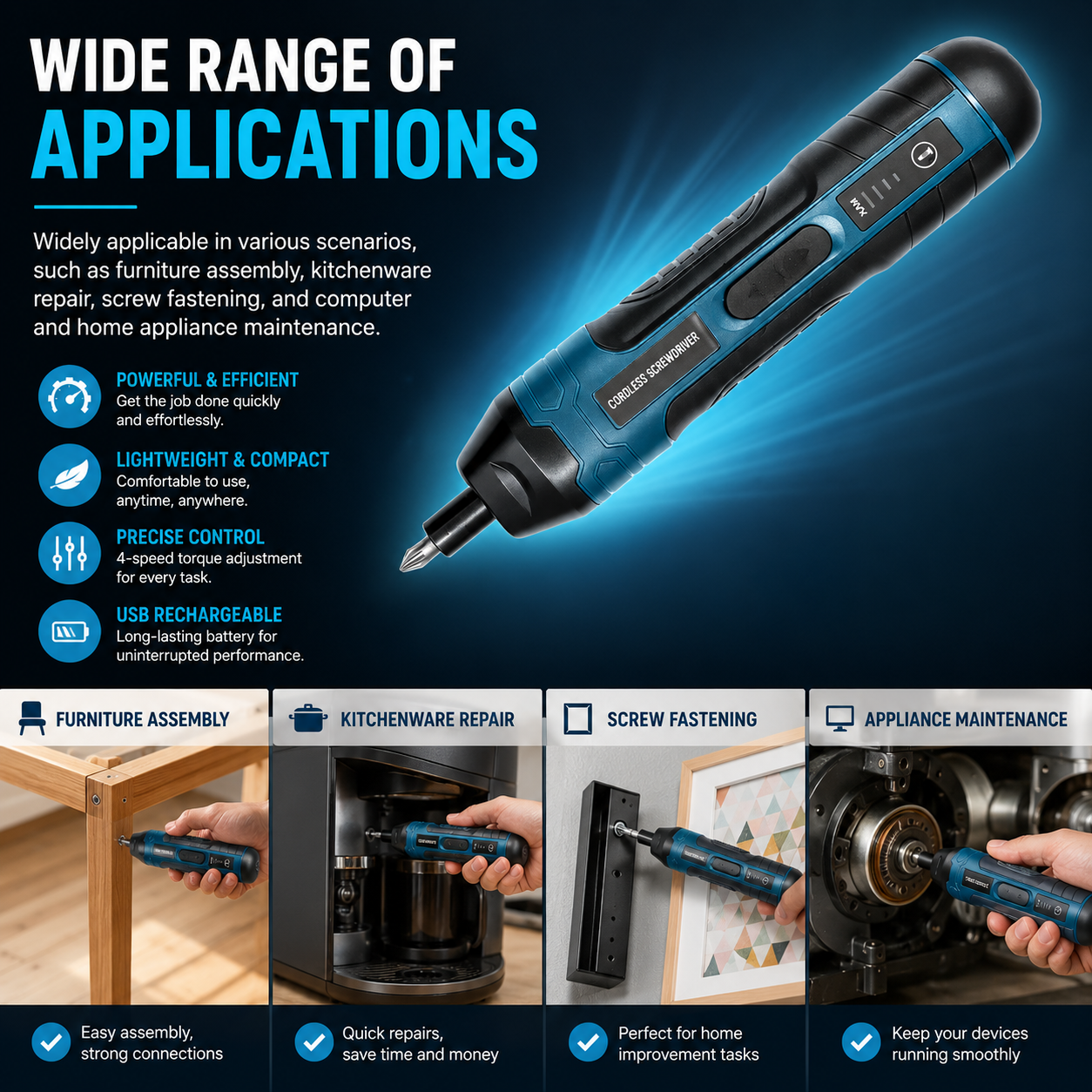 Rechargeable Cordless Electric Screwdriver Set