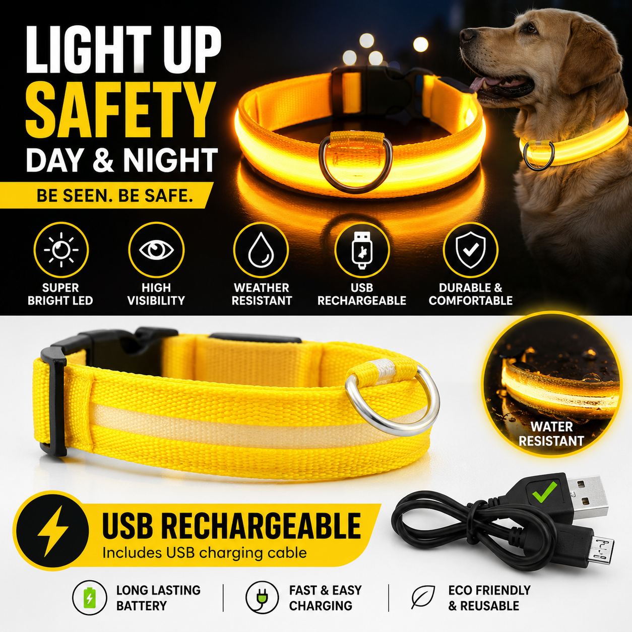 LED Glowing Dog Collar