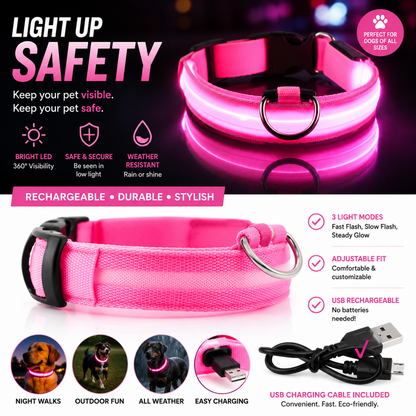 LED Glowing Dog Collar