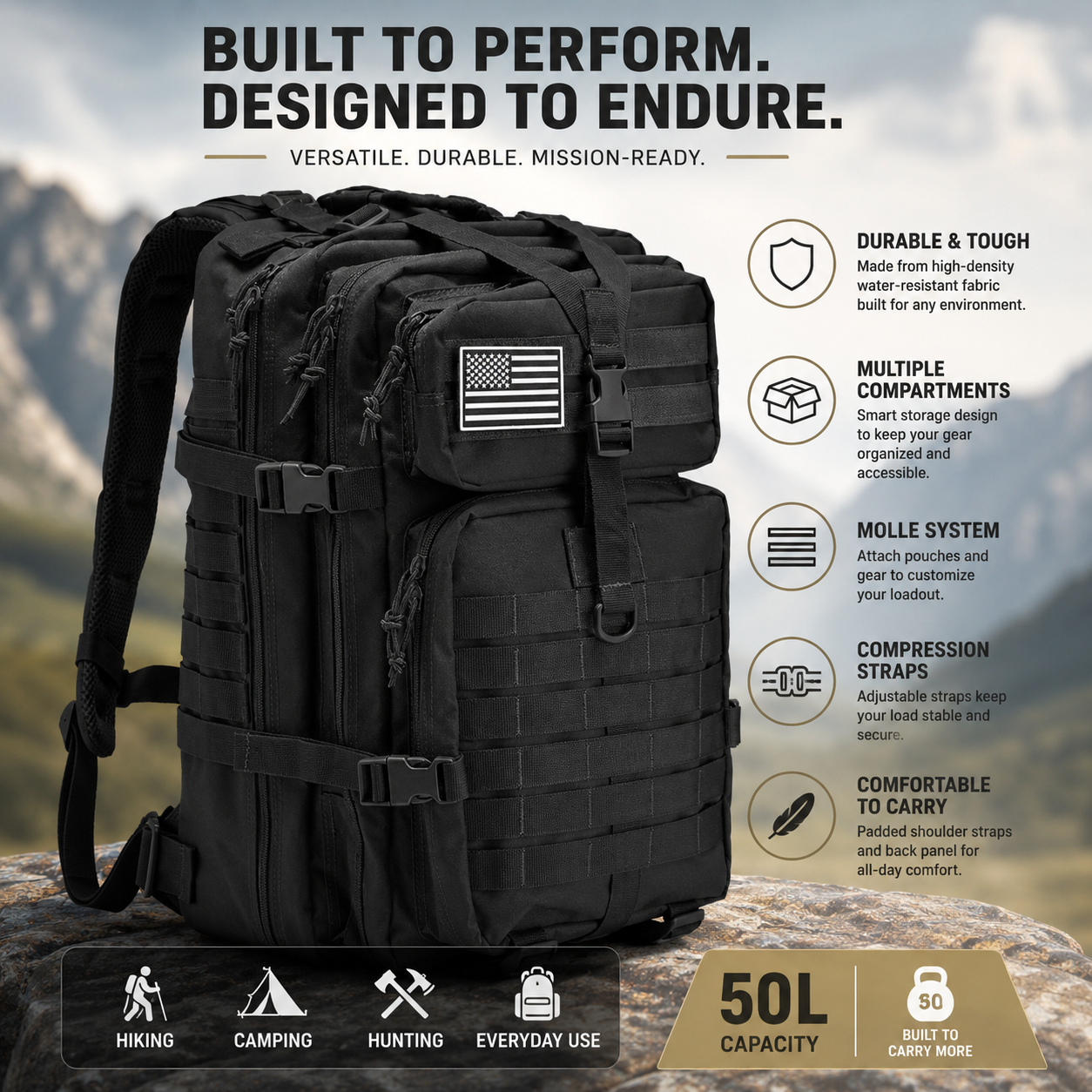 Tactical Backpack Traveling Bag
