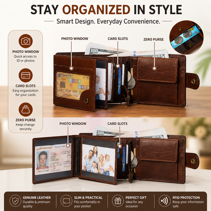 RFID Classic Men's Genuine Leather Wallet