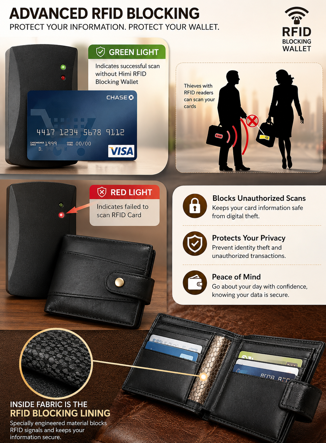 RFID Classic Men's Genuine Leather Wallet