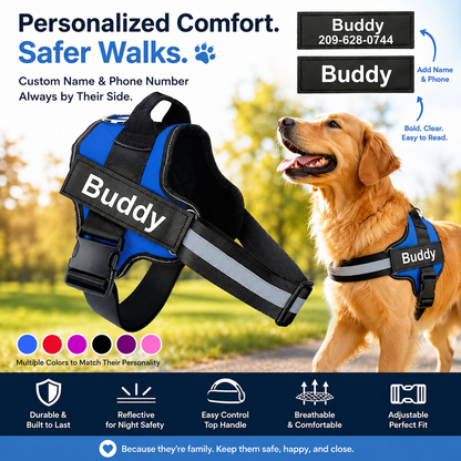 Customizable Reflective Pet Harness