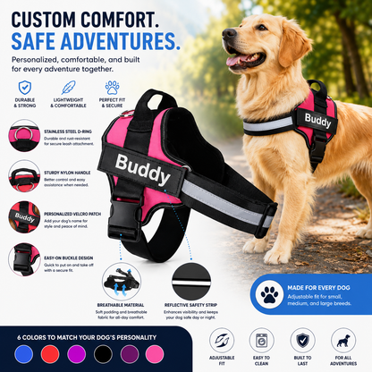 Customizable Reflective Pet Harness