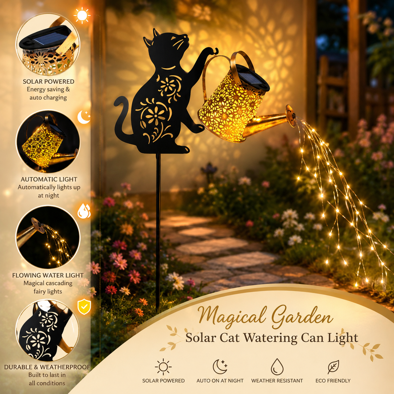 Outdoor Solar Watering Can Light