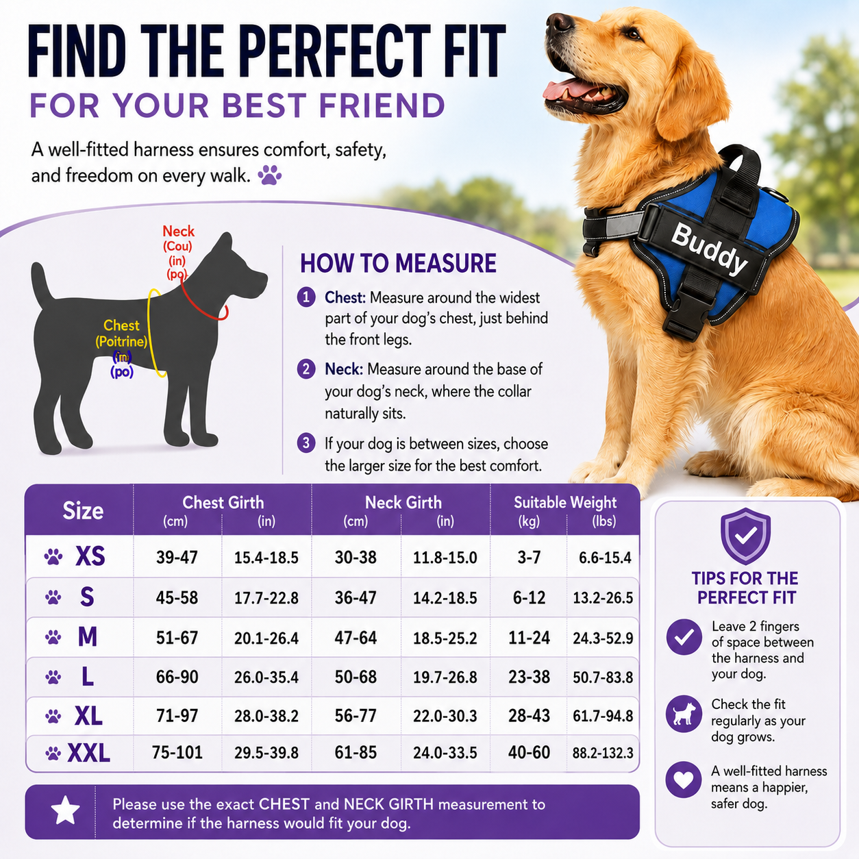 Customizable Reflective Pet Harness
