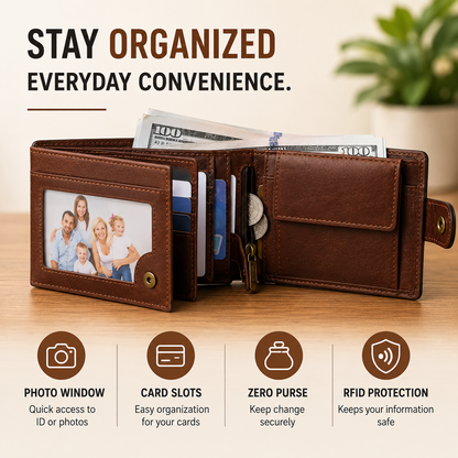 RFID Classic Men's Genuine Leather Wallet