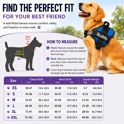 Customizable Reflective Pet Harness